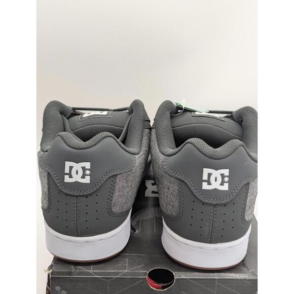 Mens Size 12.5 - DC Shoe Net 302361 Skate Leather Sneakers Grey White Gum New! main image 4